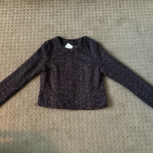 NWT Pure Sugar grey boucle jacket w/ cooper lurex & sequins-S.